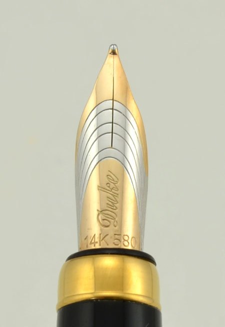 Duke Magnate Fountain Pen - Black Marble Italian Resin, 14k Nib